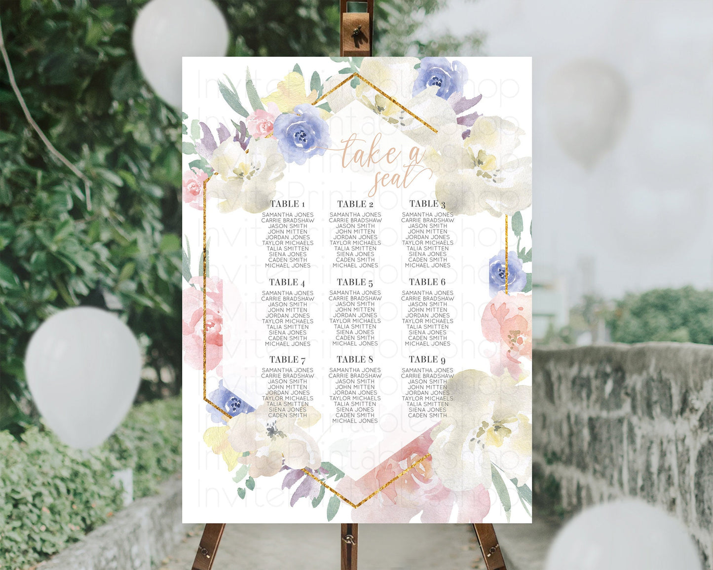 Secret Garden Seating Chart Wildflower Seating Chart Pastel Flowers Seating Chart Enchanted Garden Boho Floral Take A Seat Décor D10254