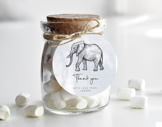 Editable Elephant Thank You Tags Elephant Thank You Gift Tags Elephant Party