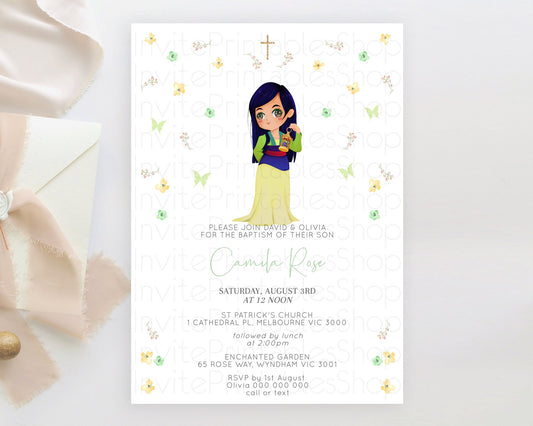 Editable Princess Baptism Invitation Enchanted Castle Baptism 1st Birthday I