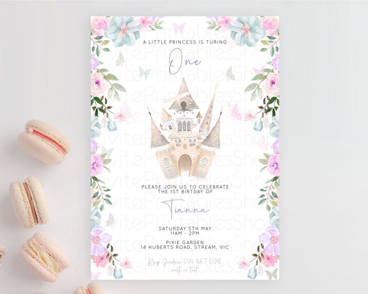 Editable Princess Birthday Invitation Castle Invitation Royal Birthday Fairy