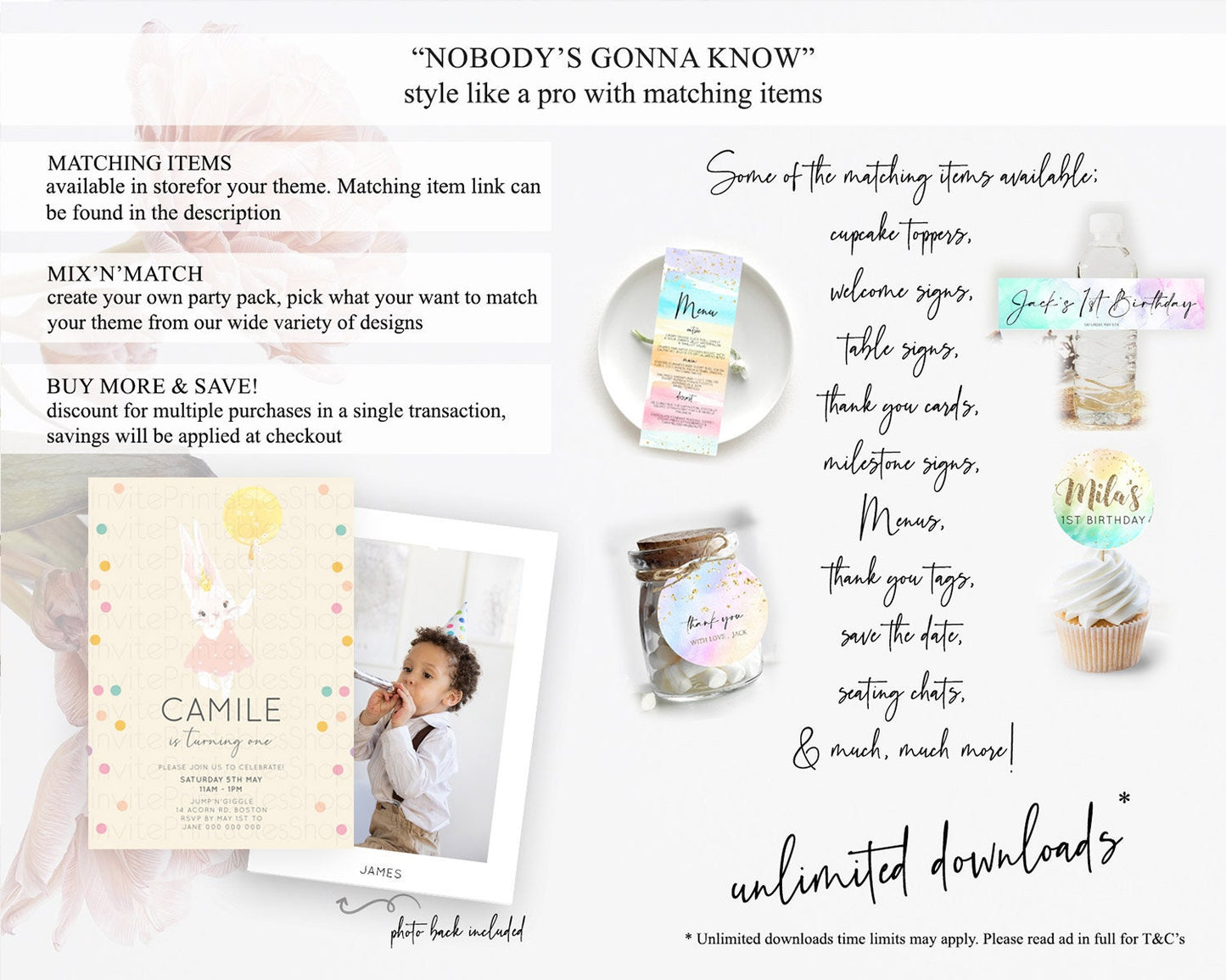 Bunny Birthday Invitation Pastel Bunny Invitation Bunny Balloon Invites Pastel Confetti Balloon Bunny Invites 2nd 1st First Birthday 199v4