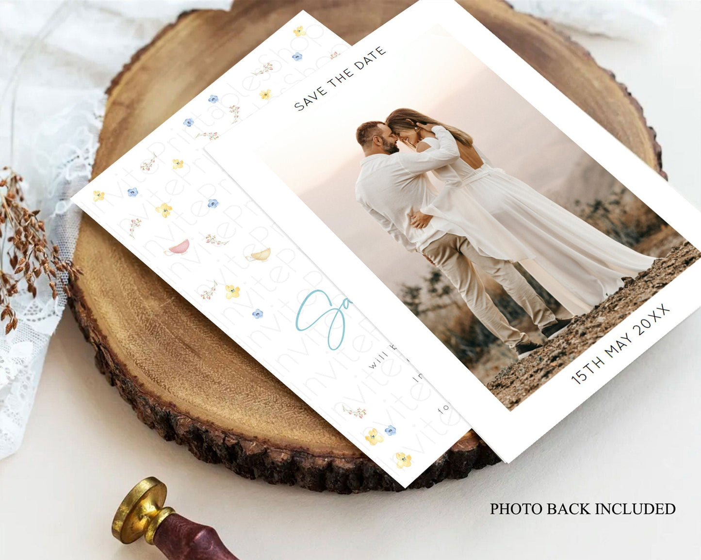 Princess Save The Date Template Secret Garden Enchanted Castle Pastel Floral Royal Party For 1st Birthday Baptism Baby Shower D10886