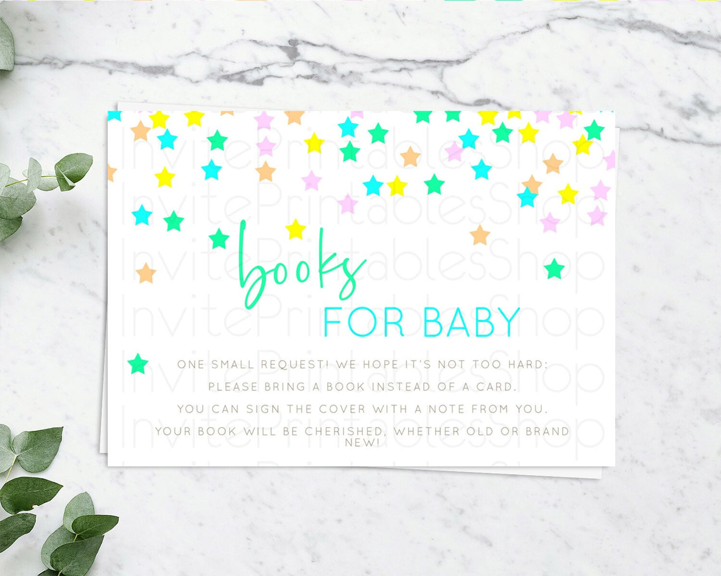 Pastel Star Books For Baby Card Shooting Star Book Insert Twinkle Little Star Book Card Rainbow Confetti Guests Book Poem Request D10397