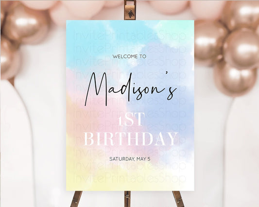 Editable Pastel Welcome Sign Pastel Rainbow Welcome Sign Colorful Rainbow Co