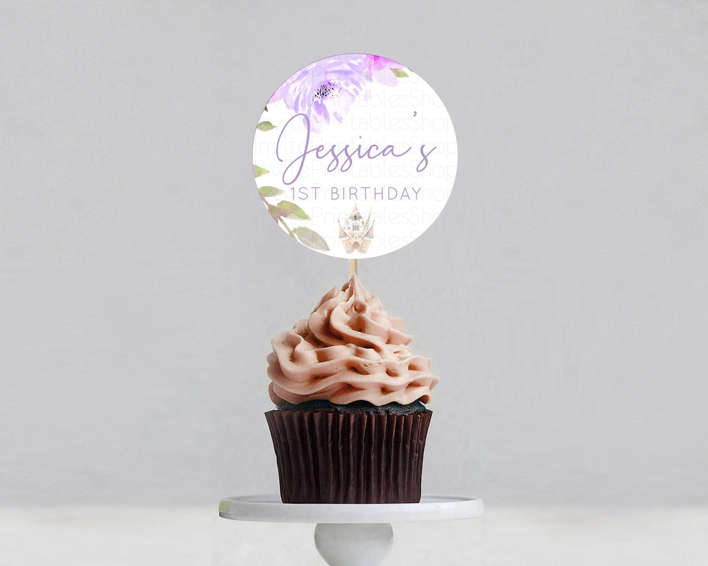 Princess Cupcake Toppers Castle Cupcake Toppers Royal Princess Decor Fairy Tale Enchanted Castle Pastel Floral Garden Table Number D10339
