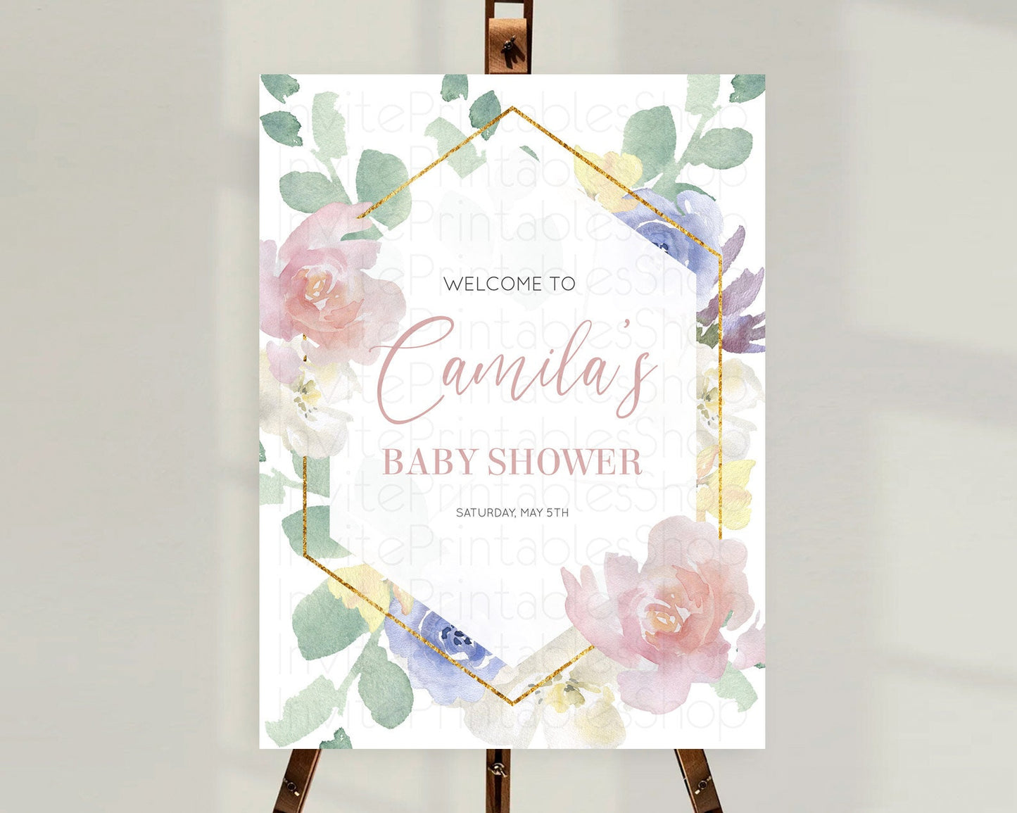 Secret Garden Baby Shower Welcome Sign Wildflower Welcome Board Pastel Flower Garden Welcome Poster Boho Wildflower Welcome Sign D10254