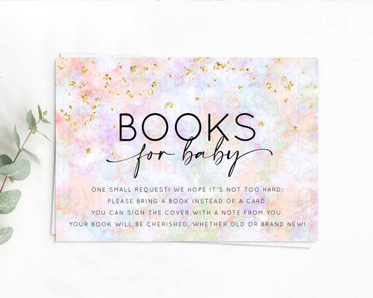 Editable Pastel Books For Baby Card Pastel Rainbow Book Insert Colorful Ombr
