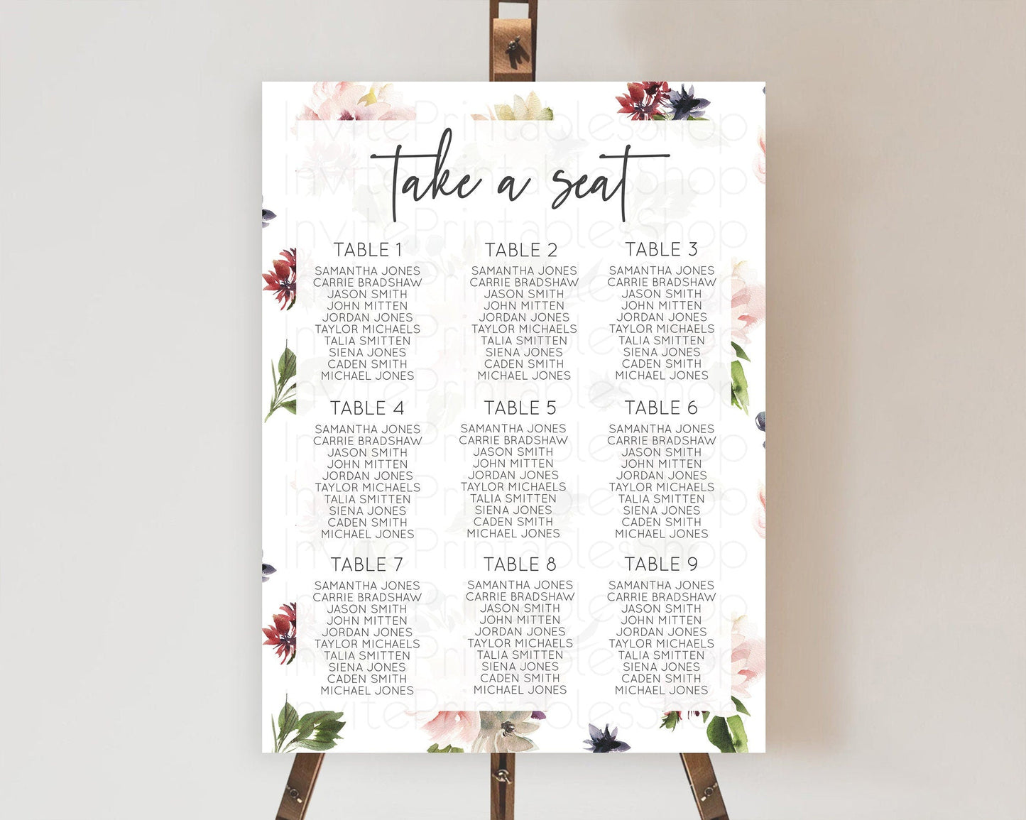 Secret Garden Seating Chart Wildflower Seating Chart Pastel Flowers Seating Chart Enchanted Garden Boho Floral Take A Seat Decor D10538