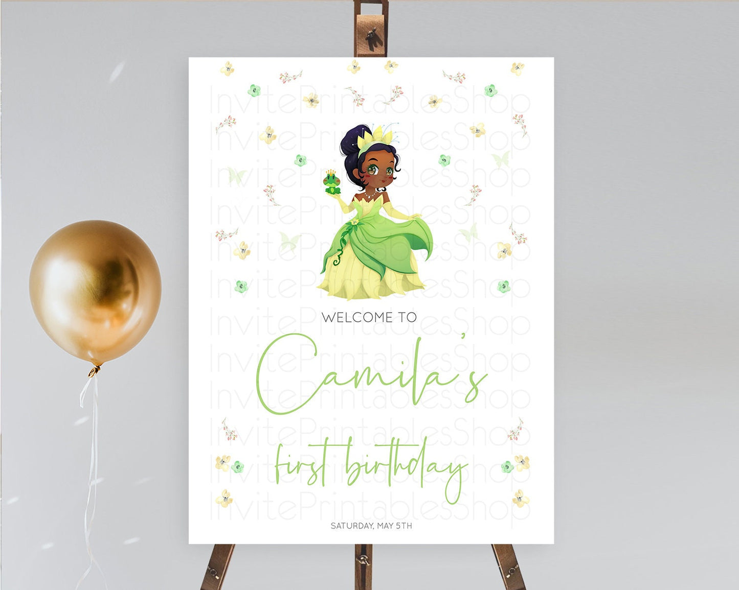 Princess Birthday Welcome Sign Castle Welcome Board Secret Garden Enchanted Castle Pastel Floral Garden First Birthday Welcome Sign D10348