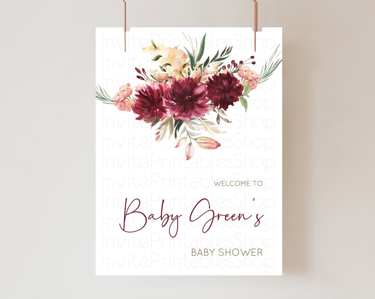 Secret Garden Baby Shower Welcome Sign Wildflower Welcome Board Pastel Flower Garden Welcome Poster Boho Wildflower Welcome Sign D10685