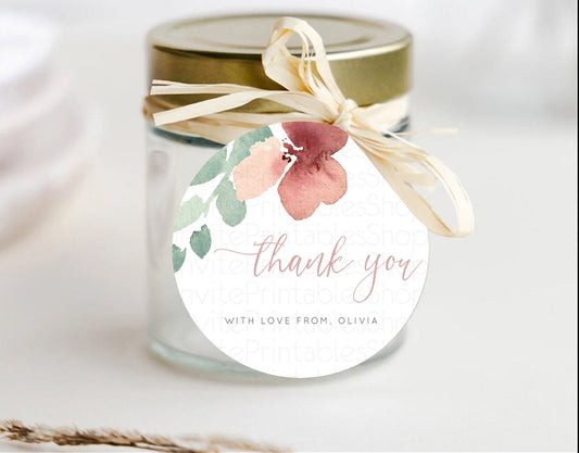 Editable Secret Garden Thank You Tags Wildflower Thank You Gift Tags Pastel