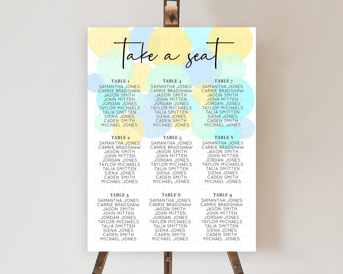 Pastel Seating Chart Pastel Confetti Seating Chart Bubbles Sprinkles Seating Sign Colorful Rainbow Decor Confetti Seating Board 100206