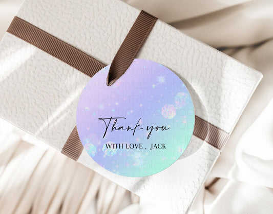 Editable Rainbow Tags Pastel Thank You Tags Colorful Pastel Favor Tags Water
