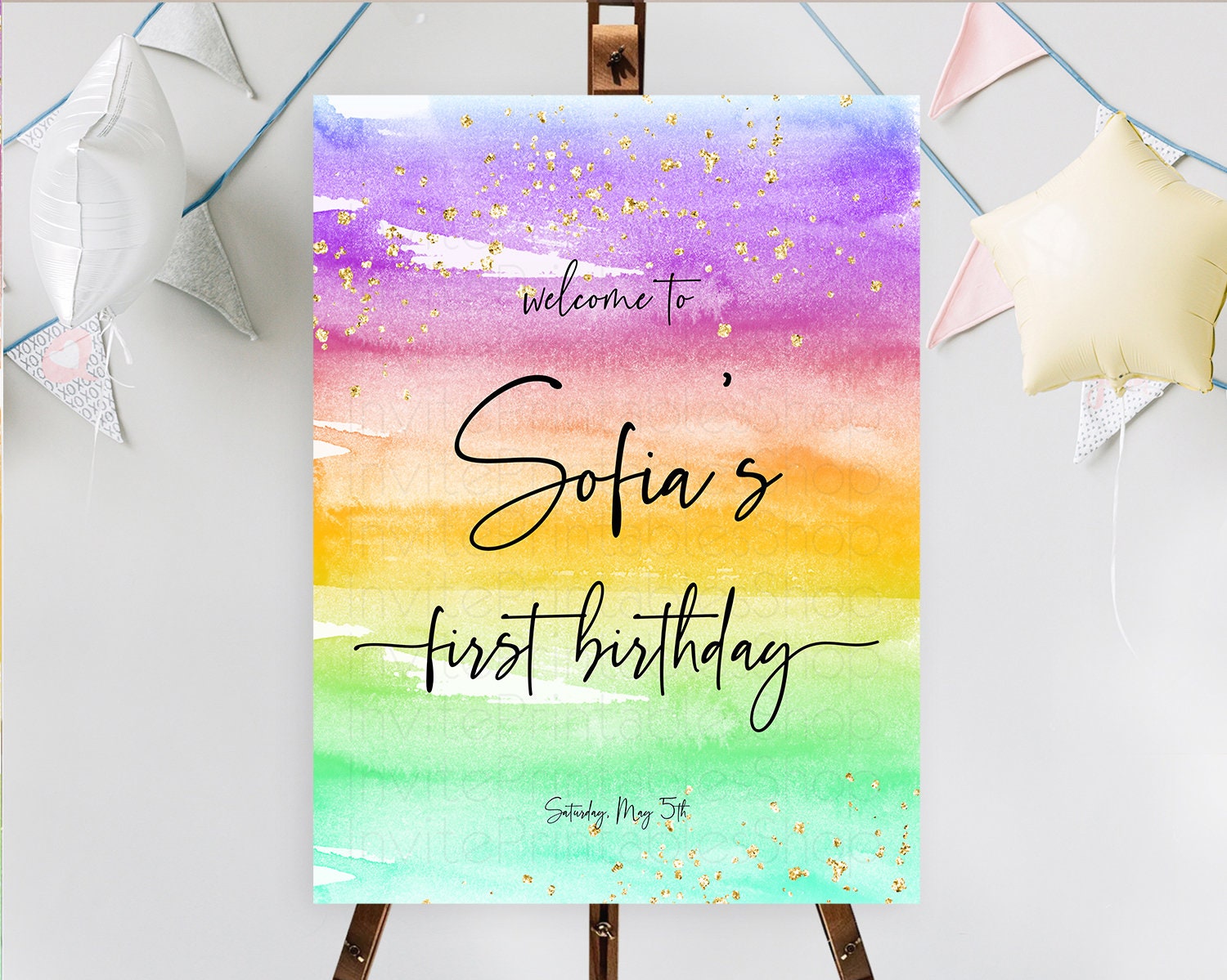 Editable Pastel Welcome Sign Pastel Rainbow Welcome Sign Colorful Rainbow Co