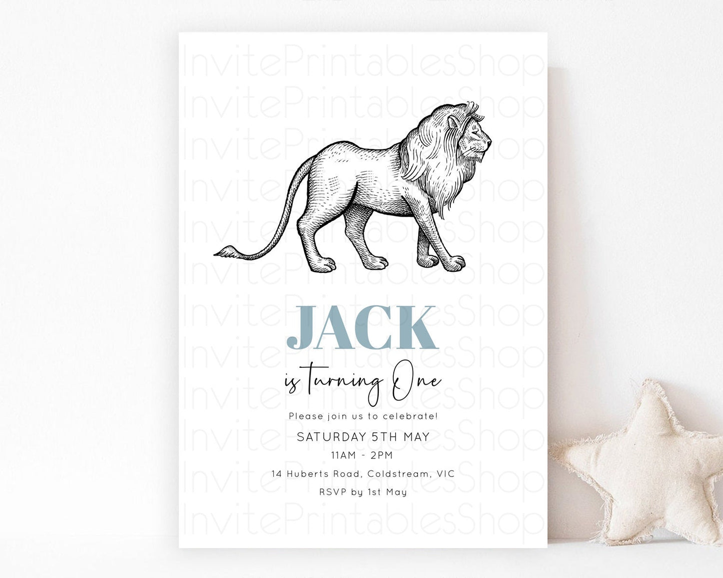 Lion Birthday Invitation Lion Invitation Modern Safari Lion Party 2 Wild 1 Safari Adventure Zoo Birthday Minimalist Lion Invites D10246