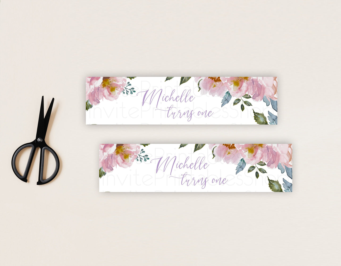 Wildflower Water Label Template Secret Garden Water Label Pastel Floral Garden Party Decor Boho Flowers Birthday Baby Shower Wedding D10729