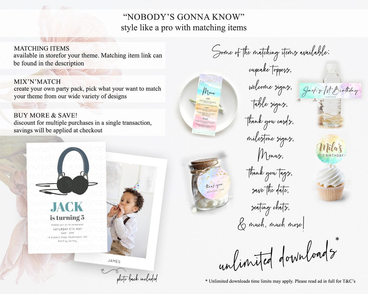 DJ Birthday Invitation DJ Headphones Birthday Invitation Zoom Party Invitation Techno House Dance Music Club Disco Electro Party D10871