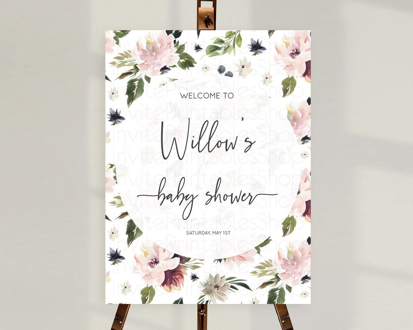 Secret Garden Baby Shower Welcome Sign Wildflower Welcome Board Pastel Flower Garden Welcome Poster Boho Wildflower Welcome Sign D10538