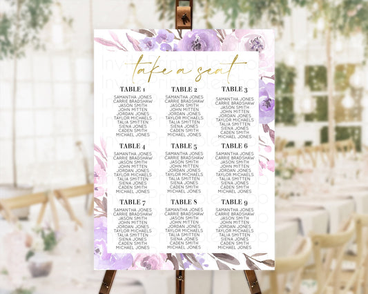 Editable Secret Garden Seating Chart Wildflower Seating Chart Pastel Flowers
