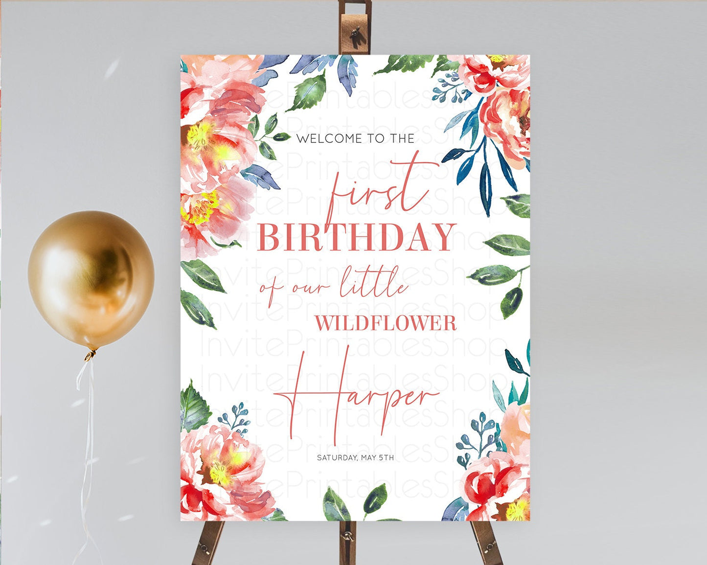 Secret Garden Welcome Sign Wildflower Welcome Board Pastel Flower Garden Welcome Poster Boho Wildflower First Birthday Welcome Sign D10751