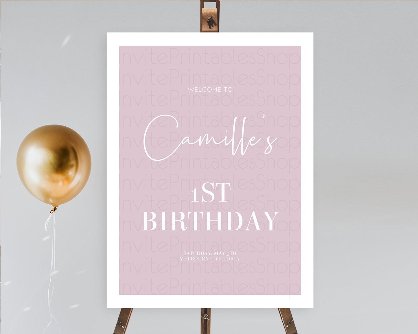 Pink Welcome Sign Plain Pink Welcome Board Minimalist Pastel Pink Welcome Poster Modern Pink First Birthday Welcome Sign D10940