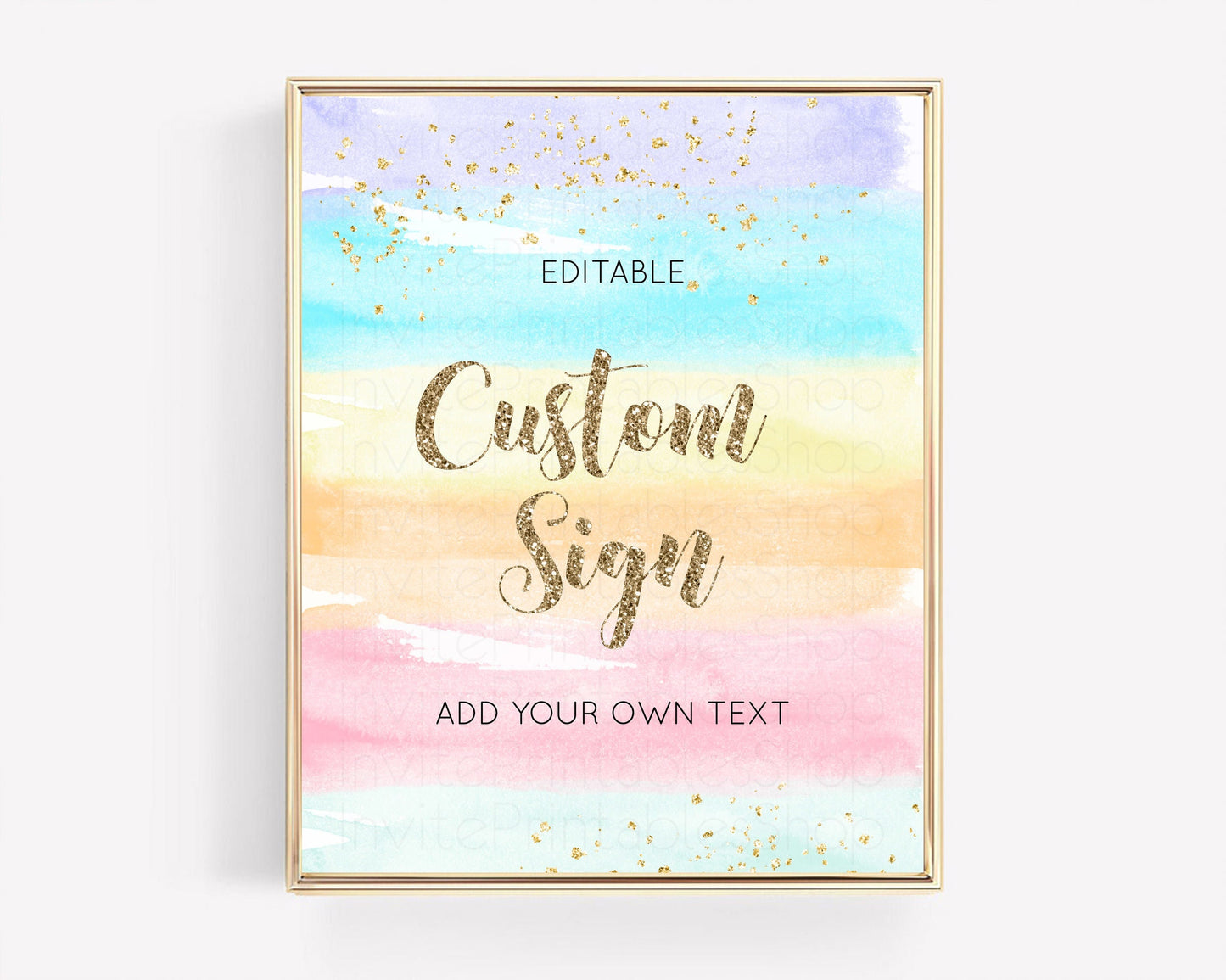 Pastel Rainbow Sign Cards Gifts Sign Table Signs Diaper Sign Books Sign Food Sign Custom Sign Glitter Wedding Birthday Baby Shower 8x10 525
