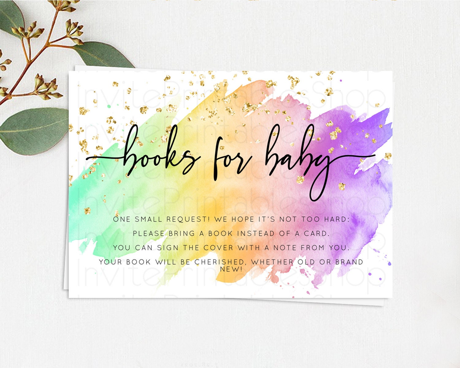 Editable Pastel Books For Baby Card Pastel Rainbow Book Insert Colorful Ombr