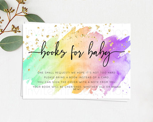 Editable Pastel Books For Baby Card Pastel Rainbow Book Insert Colorful Ombr