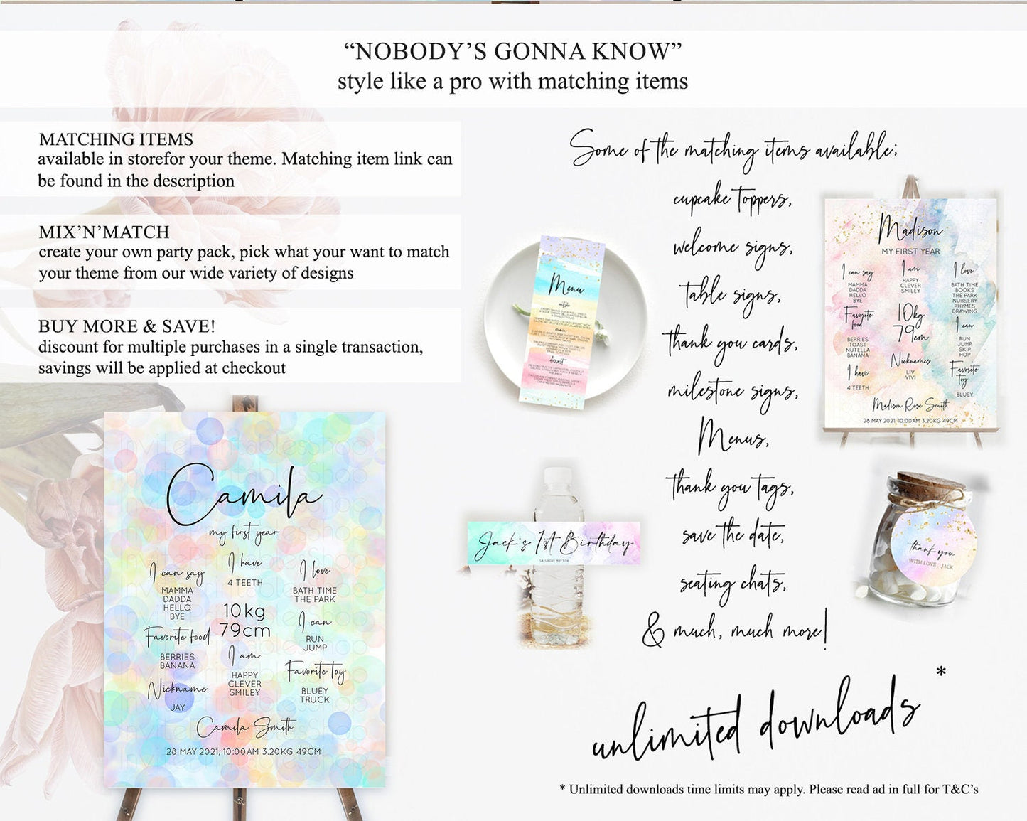 Pastel First Birthday Milestone Board Bubble Bath Milestone Poster Pastel Bubbles Colorful Confetti First Birthday Milestone Welcome D10445