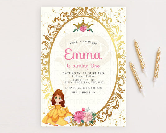 Editable Princess Birthday Invitation Castle Invitation Royal Birthday Fairy