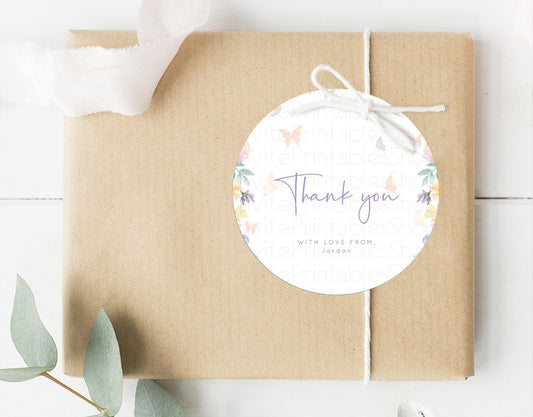 Editable Secret Garden Thank You Tags Wildflower Thank You Gift Tags Pastel