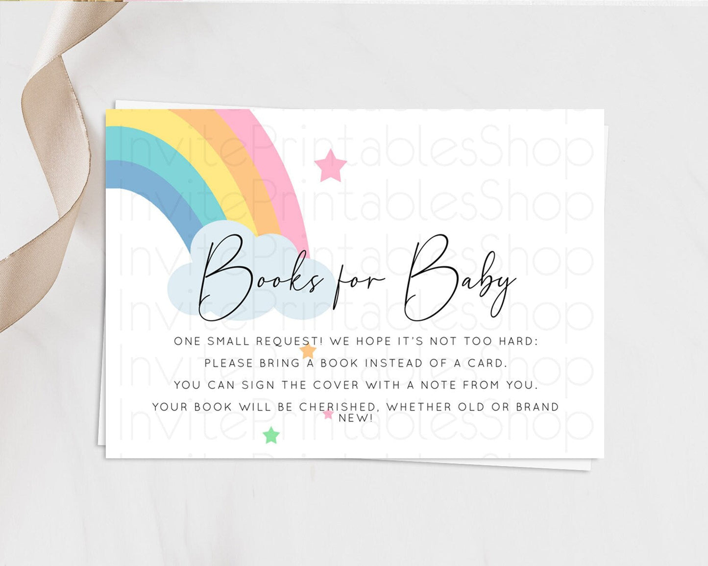 Pastel Rainbow Books For Baby Card Boho Rainbow Book Insert Boho Rainbow Book Card Pastel Watercolor Baby Shower Book Poem Request D11023