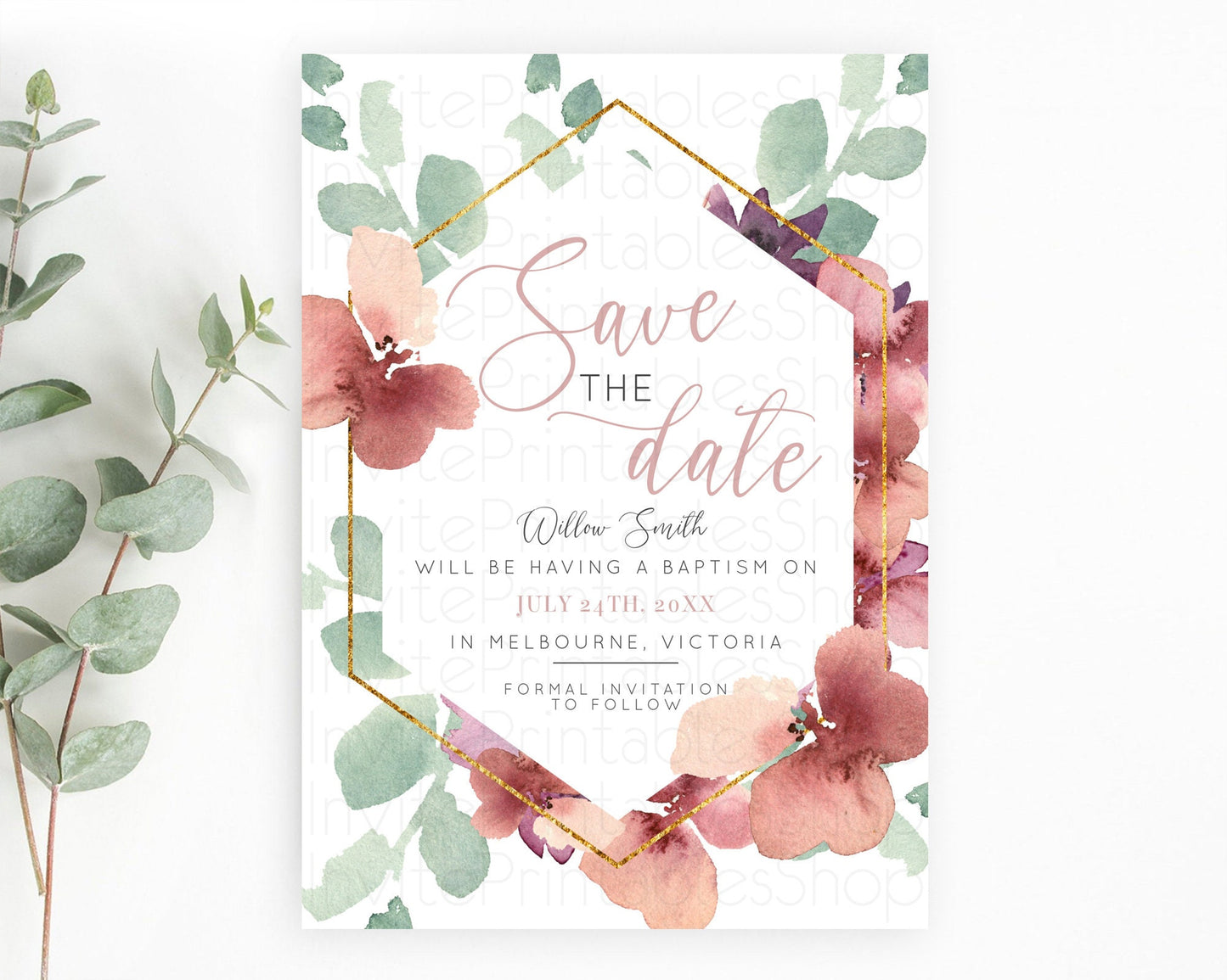 Wildflower Save The Date Template Secret Garden Save The Date Pastel Floral Garden Party Boho Flowers Birthday Baby Shower Wedding D10964