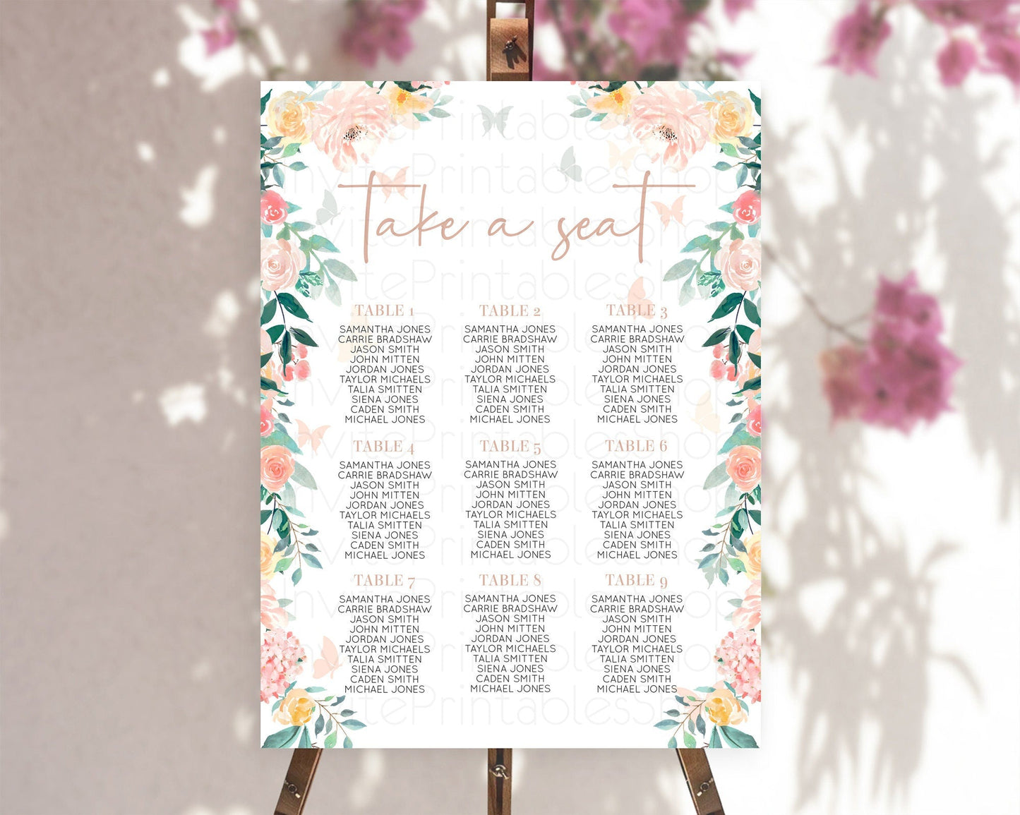 Secret Garden Seating Chart Wildflower Seating Chart Pastel Flowers Seating Chart Enchanted Garden Boho Floral Take A Seat Decor D10706