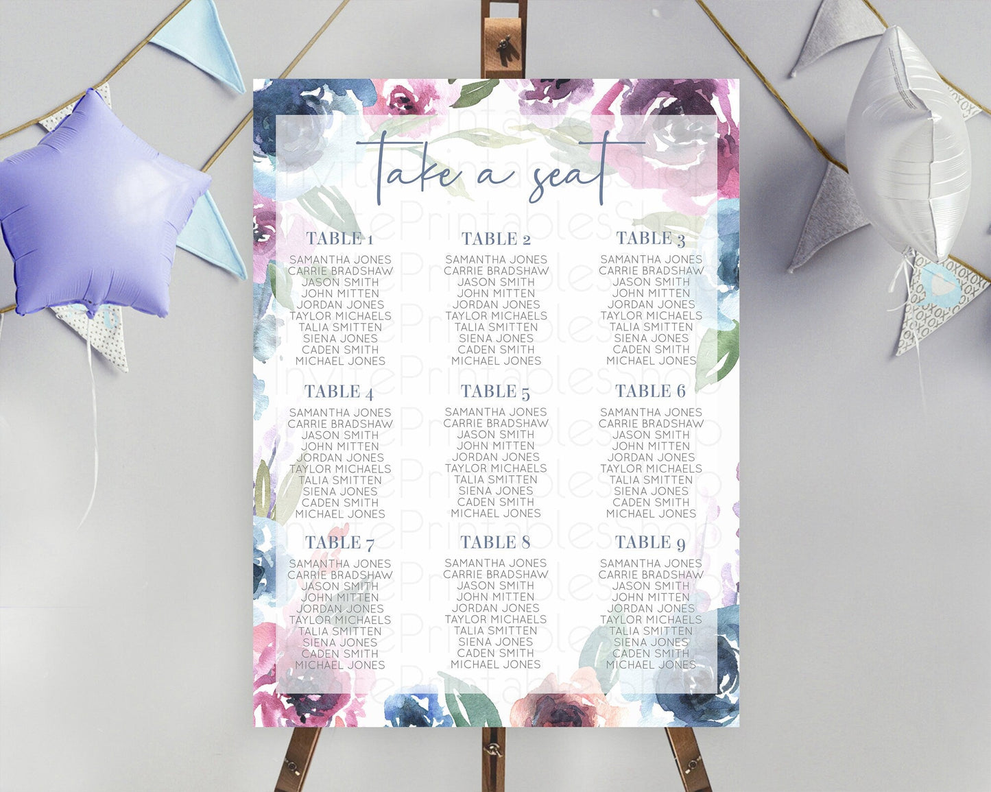 Secret Garden Seating Chart Wildflower Seating Chart Pastel Flowers Seating Chart Enchanted Garden Boho Floral Take A Seat Decor D10780