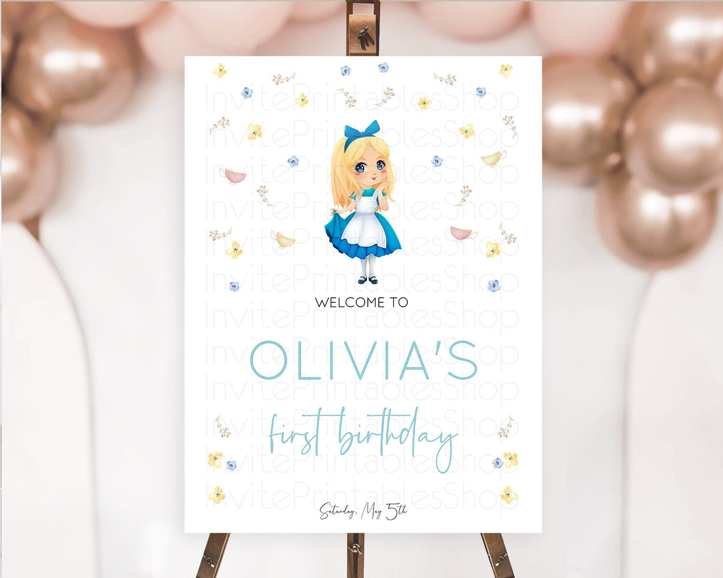 Editable Princess Birthday Welcome Sign Castle Welcome Board Secret Garden E