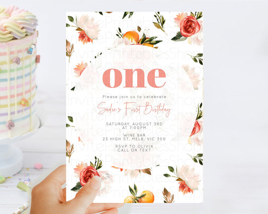 Editable Citrus Birthday Invitation Lemon Invitation Orange Invitation Citru
