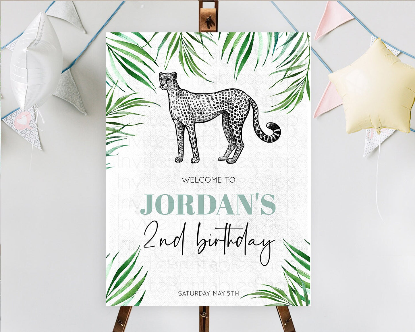 Cheetah Welcome Sign Cheetah Welcome Board Cheetah Party Welcome Poster Safari Adventure Decor Cheetah First Birthday Welcome Sign D10849