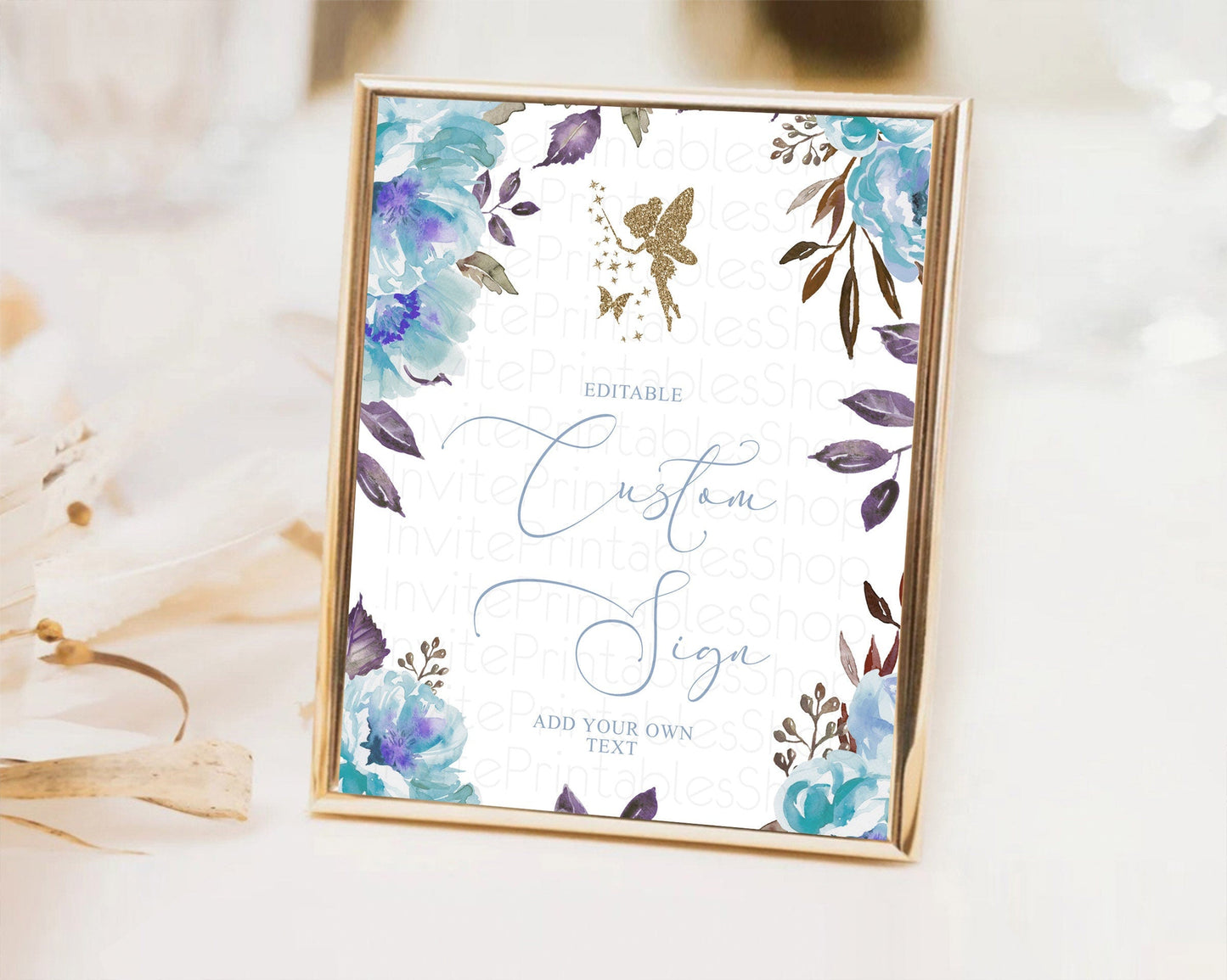 Fairy Sign Enchanted Garden Table Sign Decor Pastel Floral Butterfly Party Secret Garden Birthday Baptism Baby Shower Bridal Shower D10728