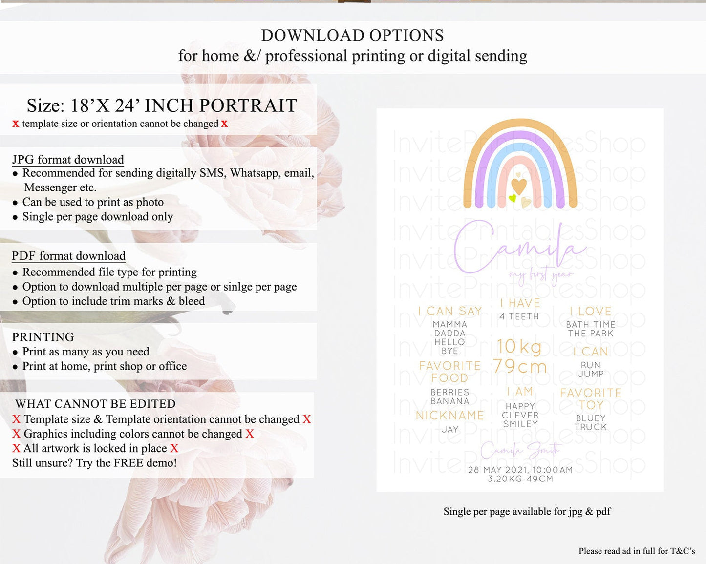 Pastel Rainbow First Birthday Milestone Poster Boho Rainbow Milestone Board Rainbow Milestone Pastel Milestone Rainbow 1st Birthday D10238