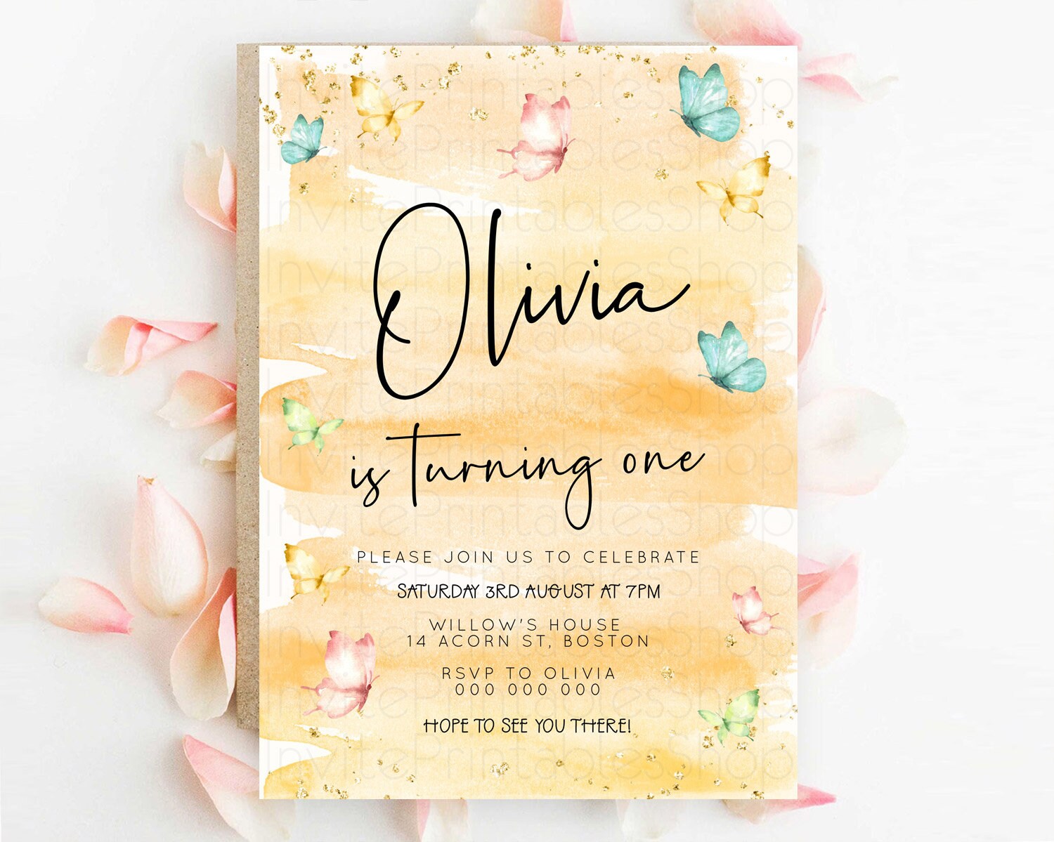 Editable Pastel Butterfly Birthday Invitation Butterfly Birthday Invitation