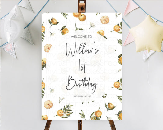 Editable Citrus Welcome Sign Lemon Welcome Sign Orange Welcome Sign Citrus W