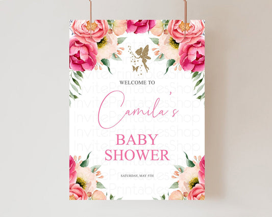 Editable Fairy Baby Shower Welcome Sign Fairy Welcome Board Enchanted Garden