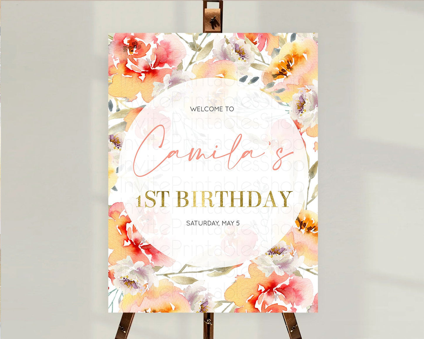 Secret Garden Welcome Sign Wildflower Welcome Board Pastel Flower Garden Welcome Poster Boho Wildflower First Birthday Welcome Sign D10280