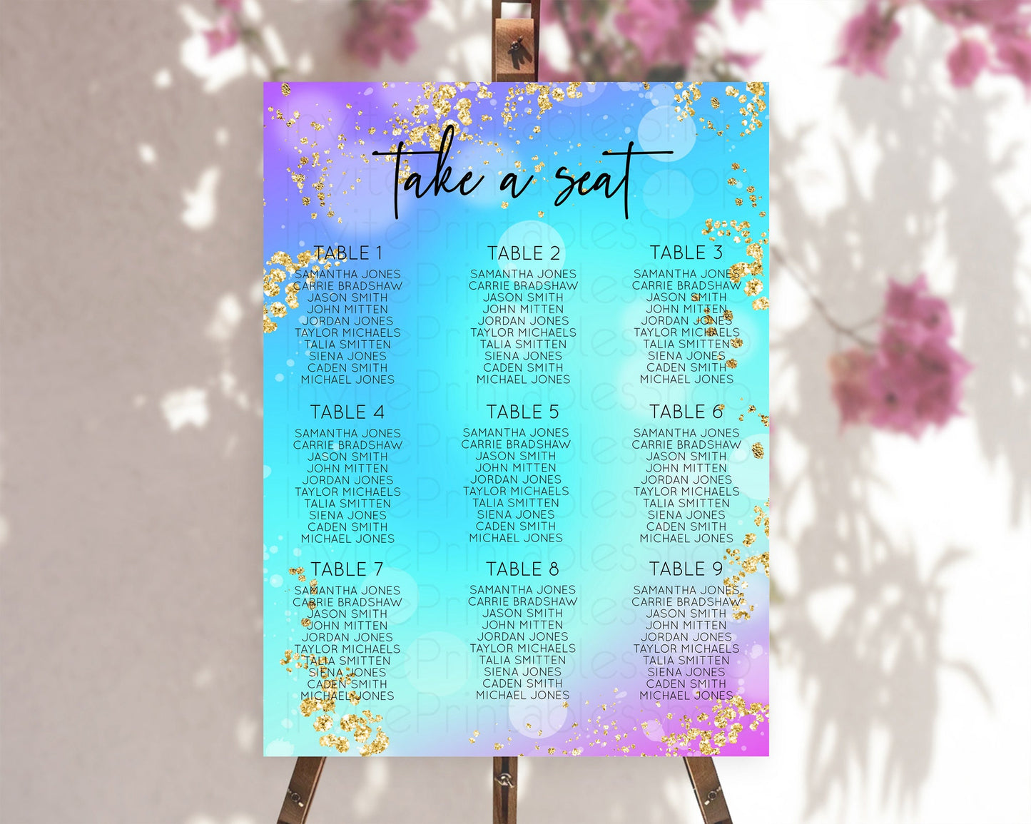 Mermaid Seating Chart Mermaid Seating Sign Rainbow Fish Under The Sea Colorful Pastel Mermaid Pool Party Décor Mermaid Seating Board D10573