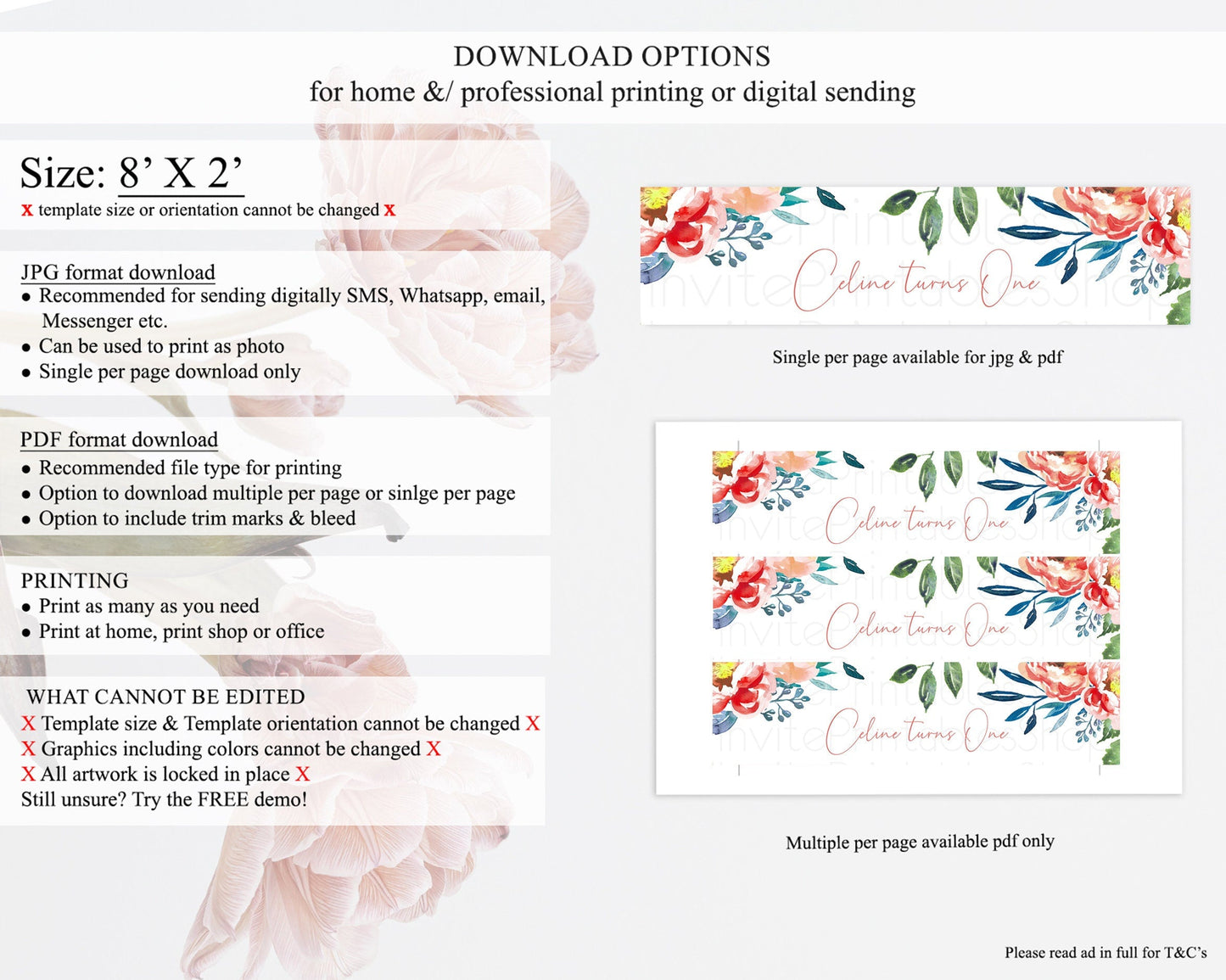 Wildflower Water Label Template Secret Garden Water Label Pastel Floral Garden Party Decor Boho Flowers Birthday Baby Shower Wedding D10751