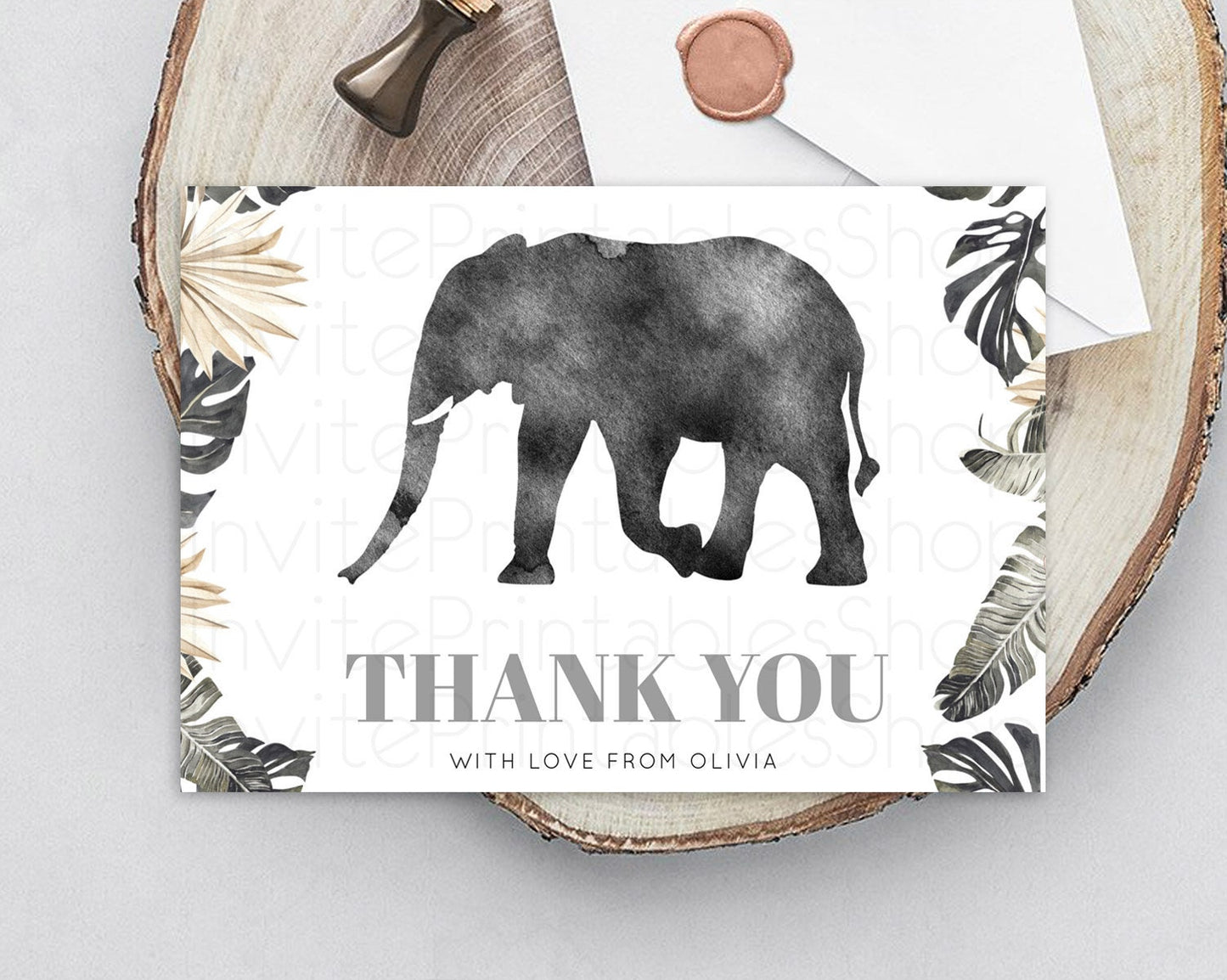 Pastel Elephant Thank You Rainbow Elephant Thank You Card Colorful Rainbow Birthday Thank You Pastel Teacher Thank You Card Template D10803