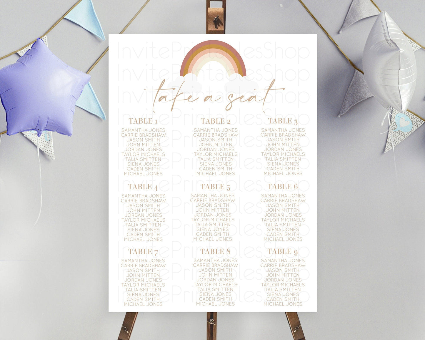 Pastel Rainbow Seating Chart Boho Rainbow Seating Chart Rainbow Seating Chart Pastel Seating Chart Boho Rainbow Seating Sign D10122