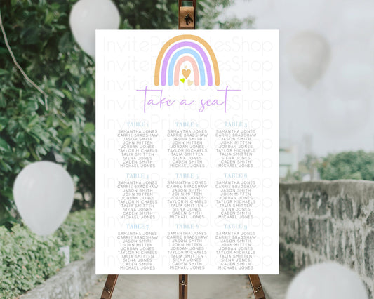 Editable Pastel Rainbow Seating Chart Boho Rainbow Seating Chart Rainbow Sea