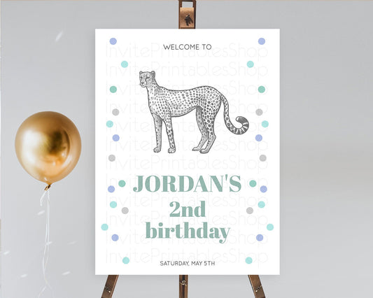 Editable Cheetah Welcome Sign Cheetah Welcome Board Cheetah Party Welcome Po